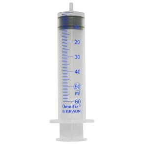 Spr�jte, Omnifix Solo, transparent, 50/60 ml, luer, excentrisk, 3 komponent, steril *Denne vare tages ikke retur*