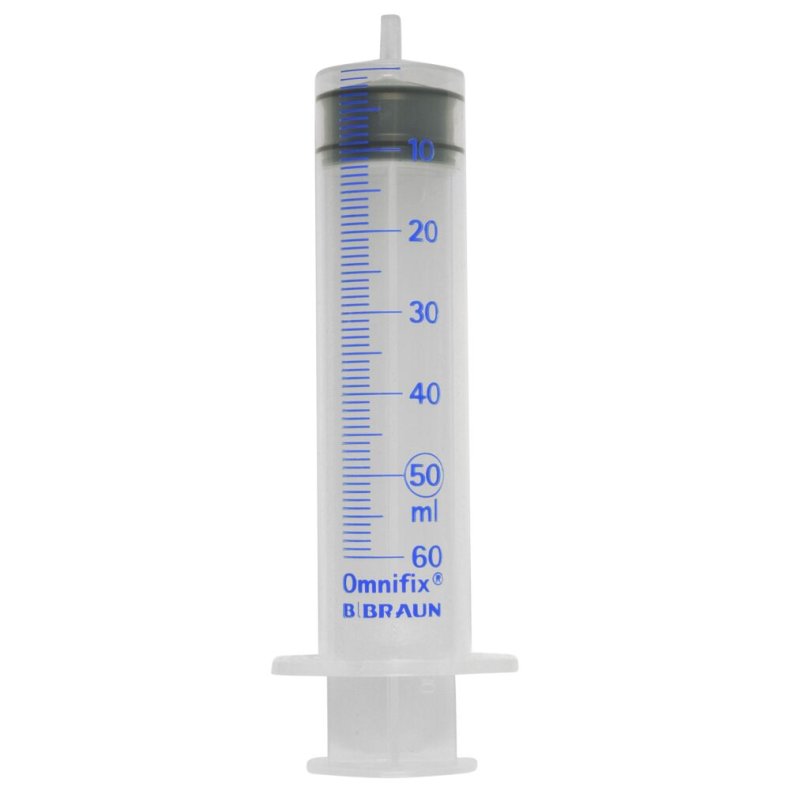 Spr�jte, Omnifix Solo, transparent, 50/60 ml, luer, excentrisk, 3 komponent, steril *Denne vare tages ikke retur*