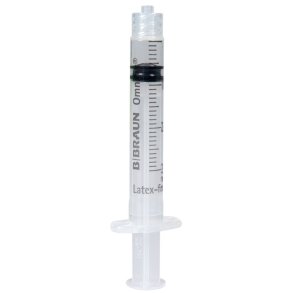 Spr�jte, Omnifix Solo, 3 ml, transparent, luer lock, centreret, 3 komponent, steril, engangs *Denne vare tages ikke retur*