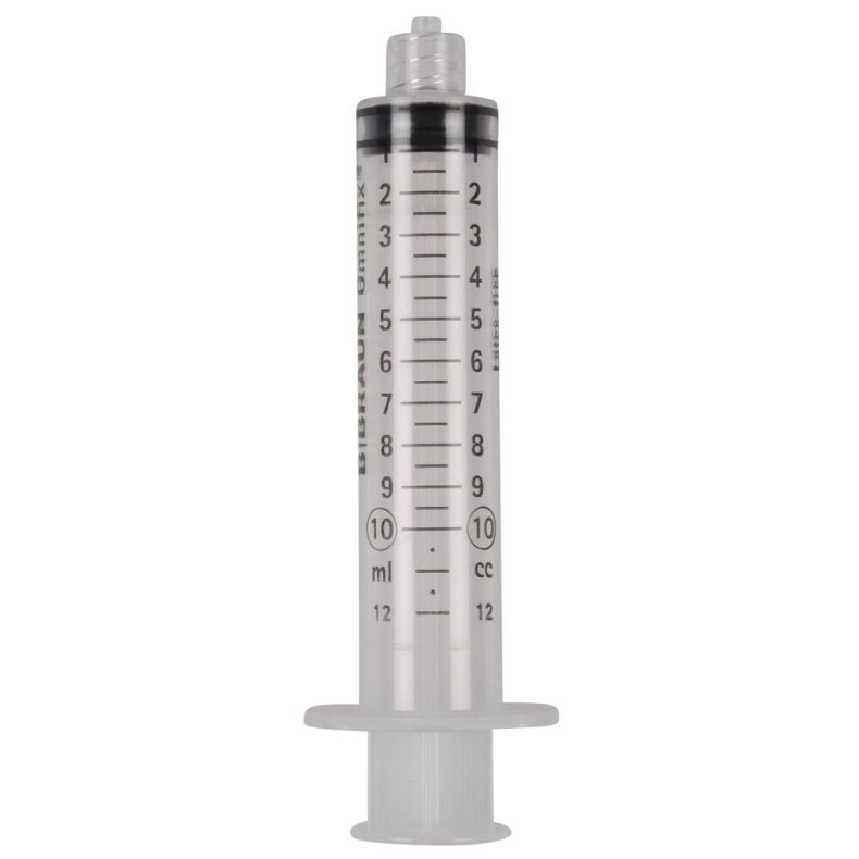 Spr�jte, Omnifix Solo, 10 ml, transparent, luer lock, centreret, 3 komponent, steril *Denne vare tages ikke retur*