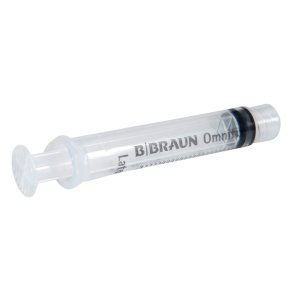 Spr�jte, Omnifix Solo, 2 ml, transparent, luer lock, centreret, 3 komponent, steril, engangs *Denne vare tages ikke retur*