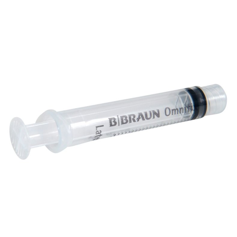 Spr�jte, Omnifix Solo, 2 ml, transparent, luer lock, centreret, 3 komponent, steril, engangs *Denne vare tages ikke retur*