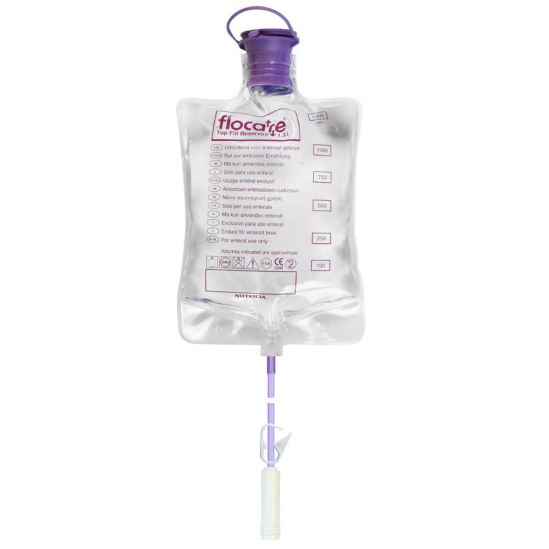 Container, Flocare Top Fill Reservoir, 1,3 l, Set Gravity, ENFit, steril *Denne vare tages ikke retur*