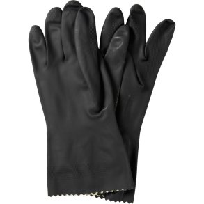 Latexhandske, DPL Nova Super 65, 8, sort, latex, indvendig velourisering