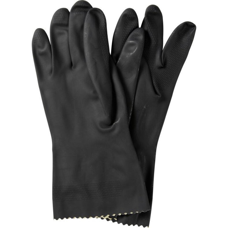 Latexhandske, DPL Nova Super 65, 8, sort, latex, indvendig velourisering