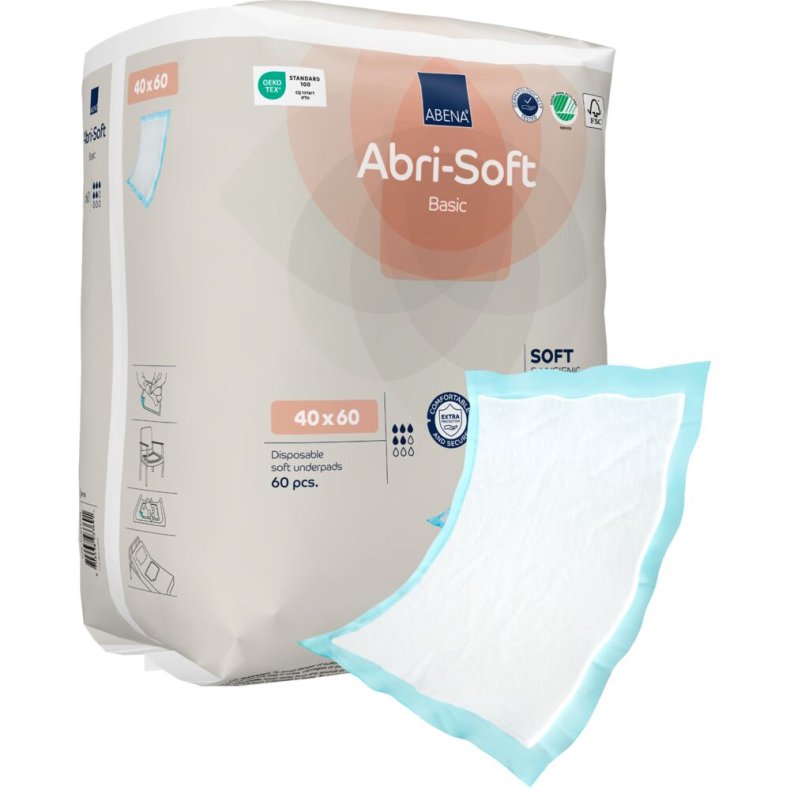 Underlag, ABENA Abri-Soft Basic, 60x40cm