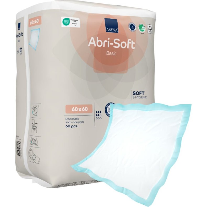 Underlag, ABENA Abri-Soft Basic, 60x60cm