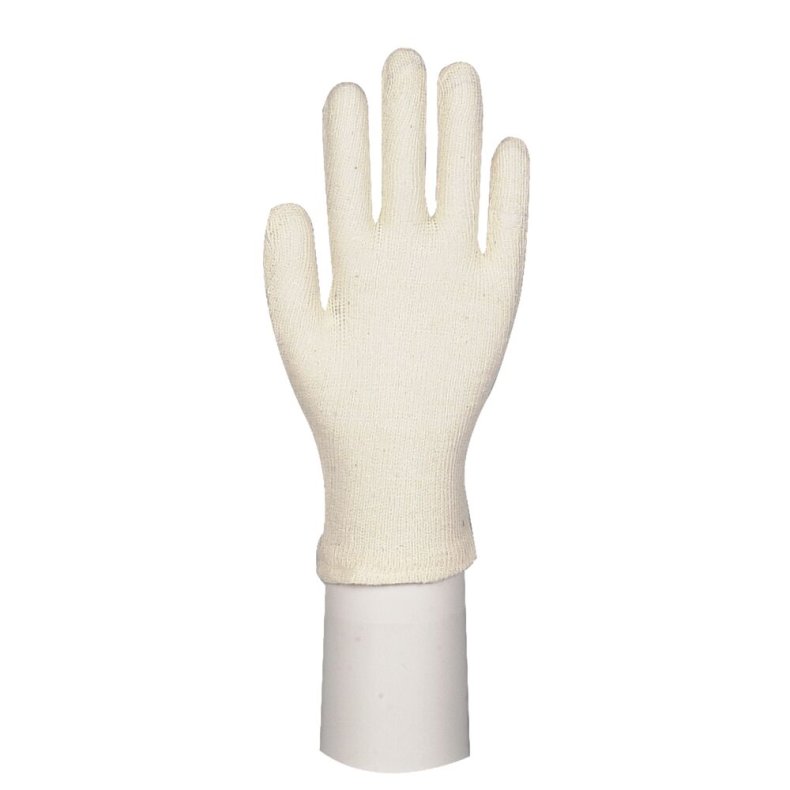 Tekstilhandske, ABENA, 10, nature, bomuld/polyester, fint strikket, inderhandske