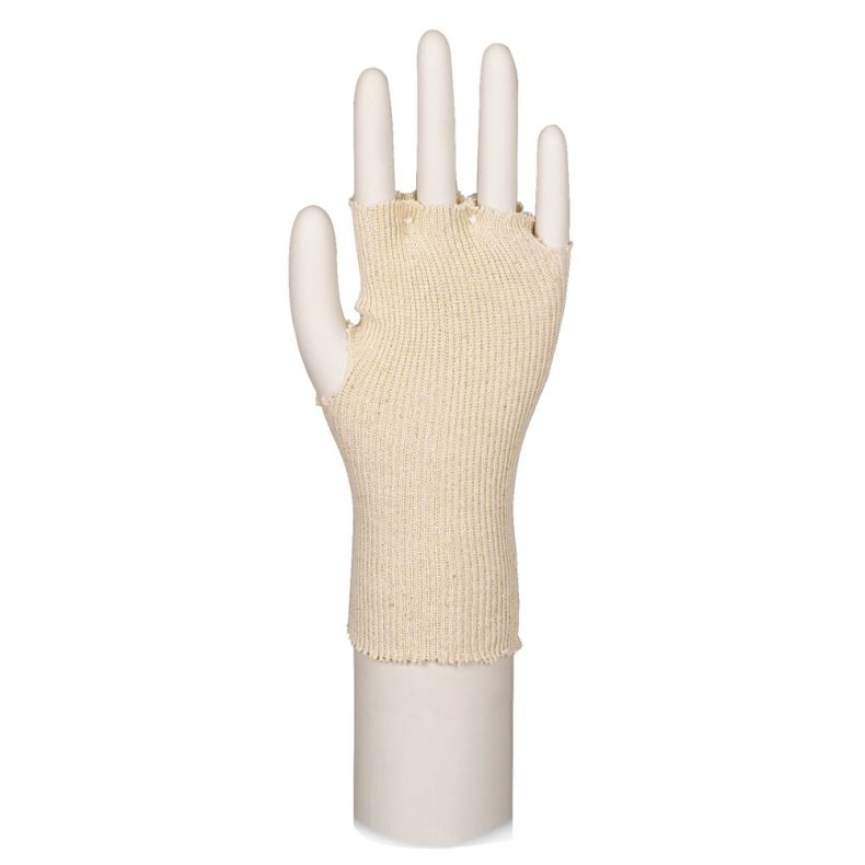 Tekstil handske, ABENA, One size, nature, bomuld/polyester, fingerl�se