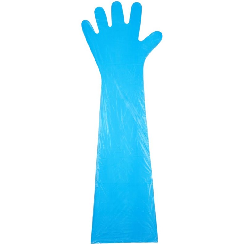 Veterin�rhandske, ABENA, One size, bl�, LDPE, pudderfri