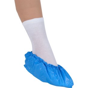 Overtr�kssko, ABENA, L, 36x15cm, 35 micron, bl�, LDPE, usteril, engangs