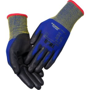 PU-handske, fingerdyppet, THOR Extra Light, 7, bl�, PA/polyester, ribkant