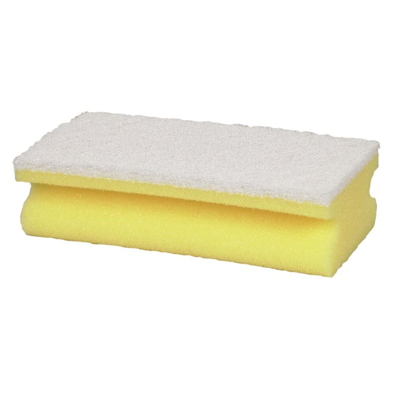 Skuresvamp, 14,3x6,9x4,5cm, hvid, polyester/polyether, fin skureeffekt