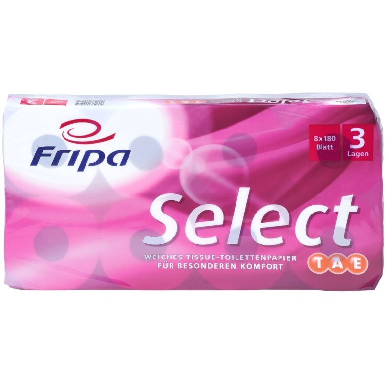 Toiletpapir, Select, 3-lags, 23,4m x 10cm, �12cm, hvid, nyfiber