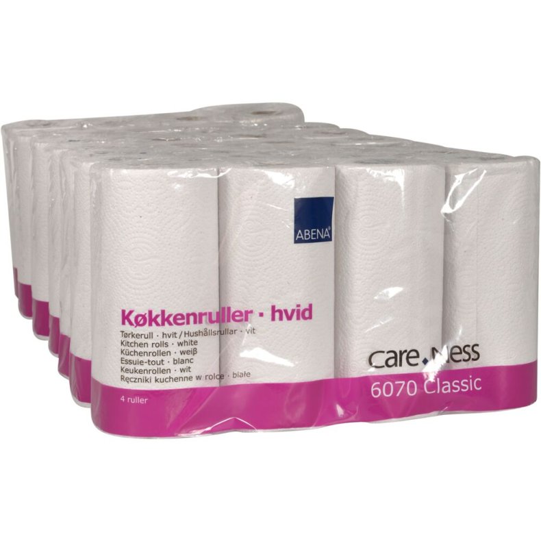 K�kkenrulle, ABENA Care-Ness Classic, 2-lags, 17,85m x 22cm, �10,5cm, hvid, blandingsfibre