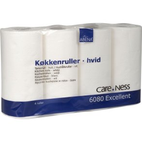 K�kkenrulle, ABENA Care-Ness Excellent, 2-lags, 17,8m x 22,5cm, �11cm, hvid, nyfiber