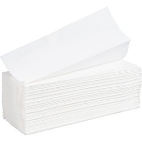 H�ndkl�deark, ABENA Care-Ness Excellent, 2-lags, W-fold, 34x22cm, 8,5 cm, hvid, nyfiber