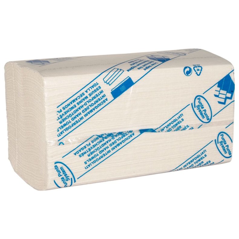 H�ndkl�deark, ABENA Care-Ness Excellent, 3-lags, W-fold, 42x22cm, 10,5 cm, hvid, nyfiber