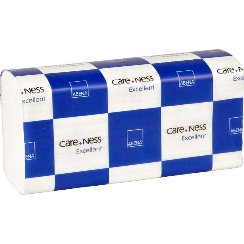 H�ndkl�deark, ABENA Care-Ness Excellent, 2-lags, Z-fold, 24x23,5cm, 8 cm, hvid, nyfiber