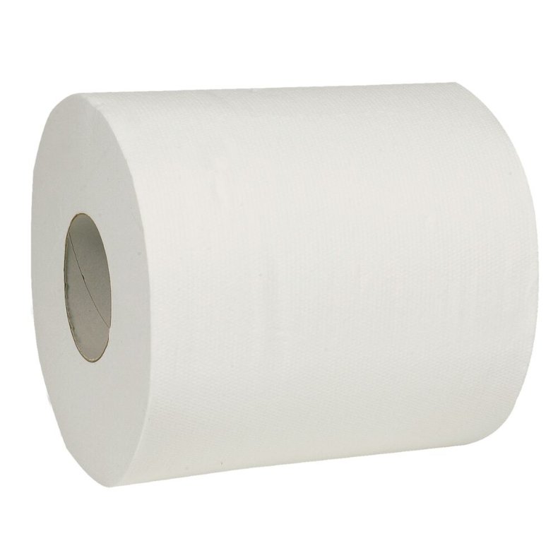H�ndkl�derulle, ABENA Care-Ness Excellent, 2-lags, Midi, 153m x 20cm, �18cm, hvid, nyfiber, med spiralhylse