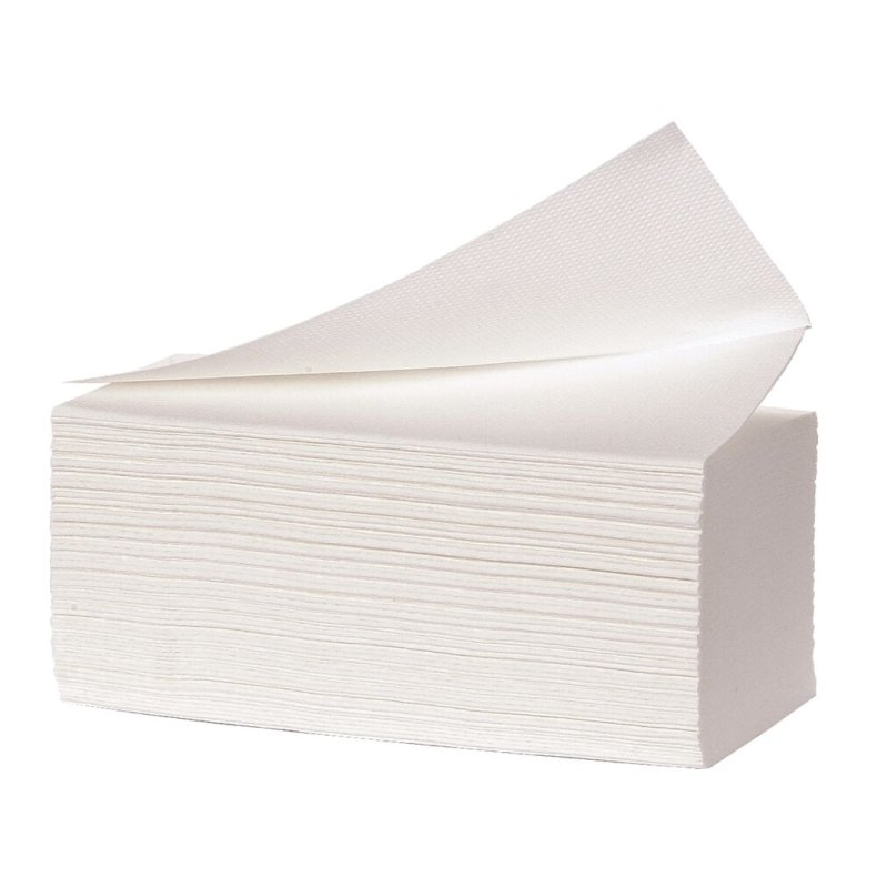 H�ndkl�deark, neutral, 3-lags, V-fold, 21,5x24cm, 10,5 cm, hvid, nyfiber