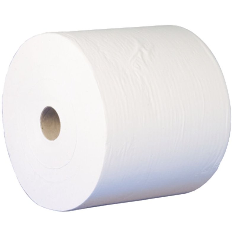 V�rkstedsrulle, neutral, 1-lags, 1200m x 33cm, �33cm, hvid, nyfiber