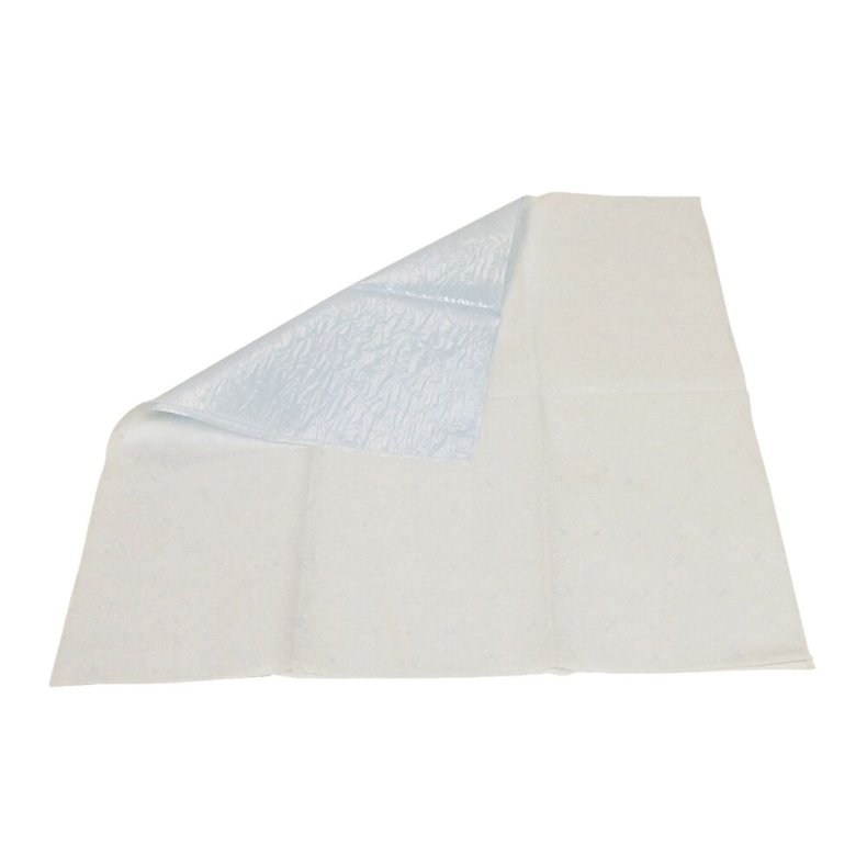 Tandl�geserviet/ Afd�kningsstykke, Finess, 2-lags, 39x37,5cm, bl�, PE/tissue, engangs