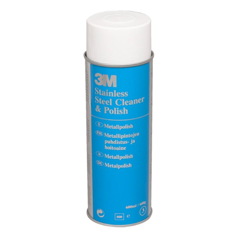 St�lpleje, 3M Stainless Steel Cleaner & Polish, 600 ml, klar-til-brug, oliebaseret, uden farve og parfume