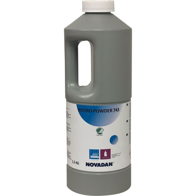 Maskinopvask, Novadan Bistro Powder 743, alusikker, uden klor, 1,5 kg
