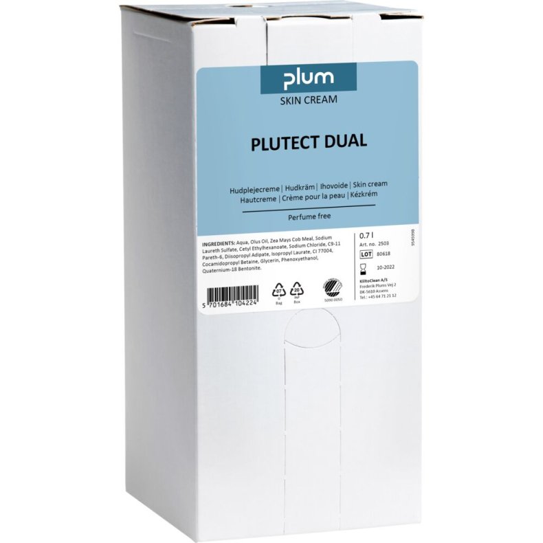 H�ndcreme, Plum Plutect Dual, 700 ml, uden farve og parfume
