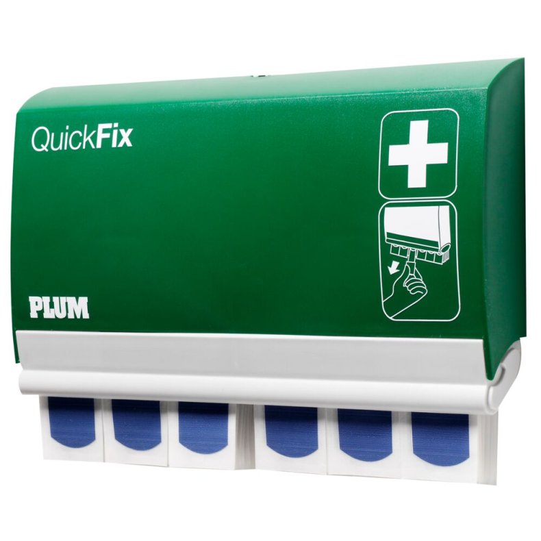 Plasterdispenser, QuickFix, 23x13,5cm, bl�, inkl. 2 pk bl� sporbare plastre � 45 stk. *Denne vare tages ikke retur*