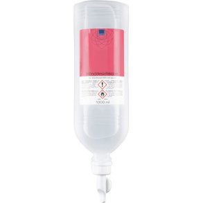 H�nddesinfektionsgel, ABENA, 1000 ml, 85% alkohol, med glycerin, standbag flaske til st�ldispenser