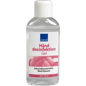 H�nddesinfektionsgel, ABENA, 80 ml, 85% alkohol, med glycerin, flaske med klapl�g