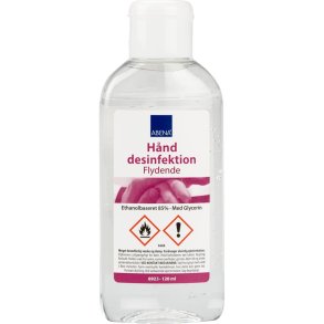 H�nddesinfektion, ABENA, 120 ml, 85% alkohol, med glycerin, flaske med klapl�g, flydende