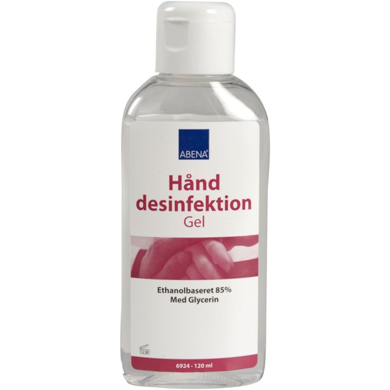 H�nddesinfektionsgel, ABENA, 120 ml, 85% alkohol, med glycerin, flaske med klapl�g