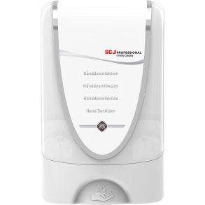 Dispenser, h�ndfri, SCJ Professional, 1000 ml, hvid, plast, til skumdesinfektion,0,7 ml pr. dosering
