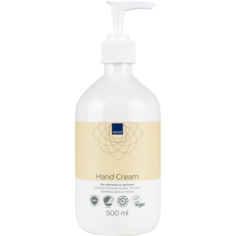 H�ndcreme, ABENA, 500 ml, uden farve og parfume, 21% fedt