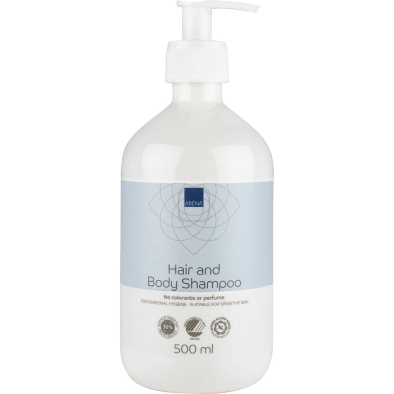 H�r- og Bodyshampoo, ABENA, 500 ml, uden farve og parfume