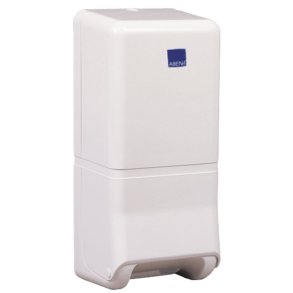 Dispenser, neutral, Midi, 10,5x14x32cm, hvid, ABS, til toiletpapir i ark