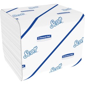 Toiletpapir, 2-lags, 18,6x11cm, hvid, genanvendt papir, i ark