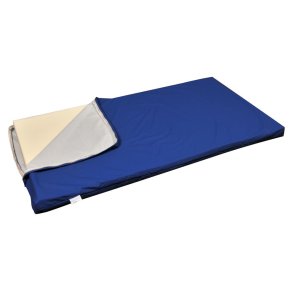 B�rnemadras, ABENA Comfort, 120x60x5cm, bl�, med Techmaflex betr�k *Denne vare tages ikke retur*