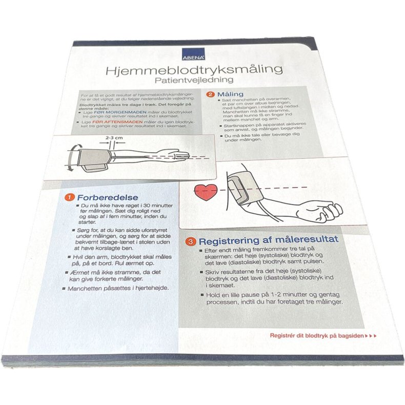 Hjemmeblodtryksm�lingsblok, 25 blade pr. blok