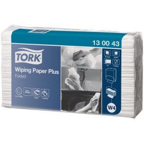 Industriaft�rring, Tork W4 Plus, 2-lags, 32,4x38,5cm, hvid, nyfiber