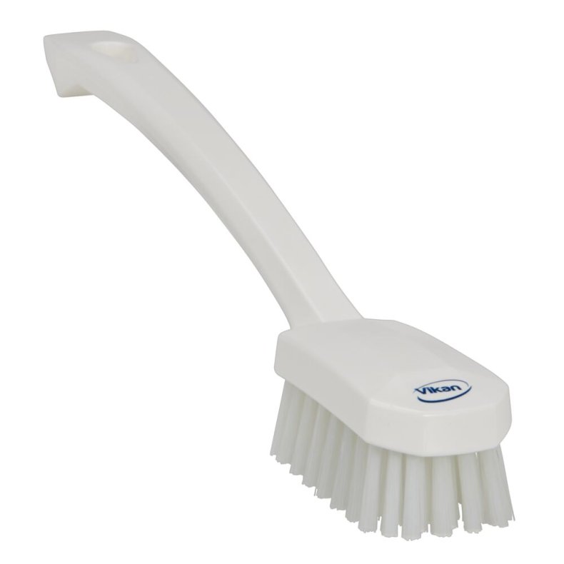 H�ndb�rste, Vikan, 26x4x7cm, hvid, polyester/PP/rustfrit st�l, medium