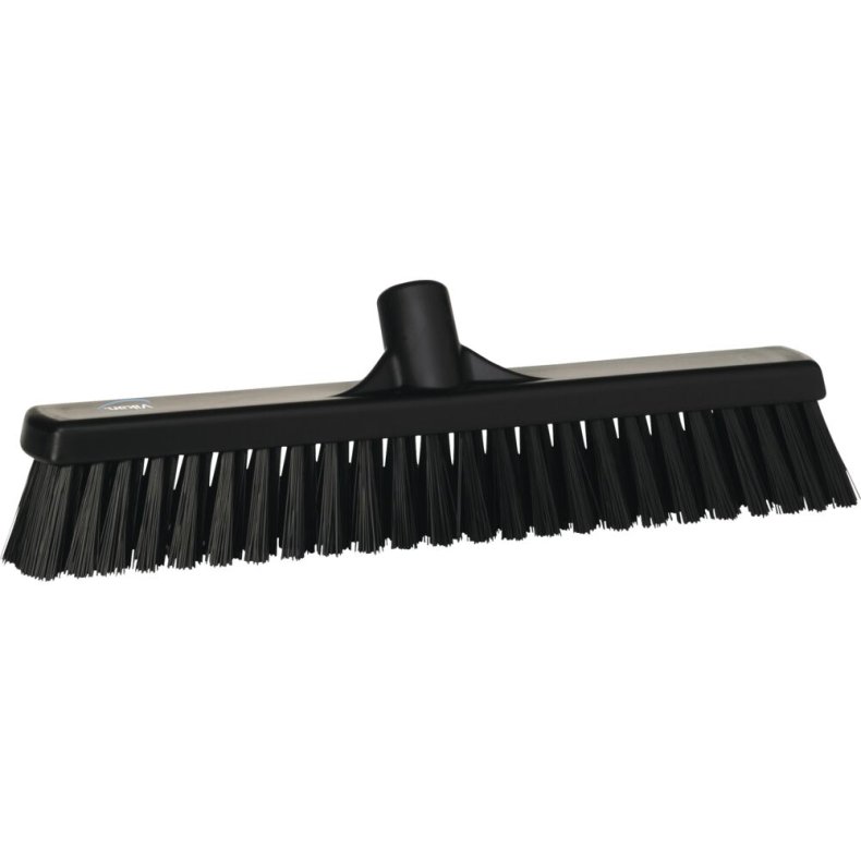 Fejekost, Vikan, sort, polyester/PP/rustfrit st�l, 41 cm, bl�d/stiv *Denne vare tages ikke retur*