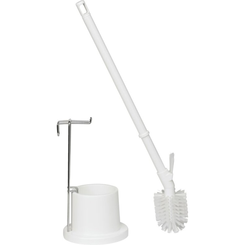 Toiletb�rste, Vikan, 72x18x18cm, hvid, galvaniseret st�l/polyester/PP, 33% genanvendt plast