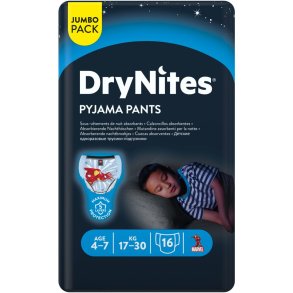 B�rneble, bukseble, DryNites Pyjama Pants, 4-7 �r, med print, dreng, 17-30 kg
