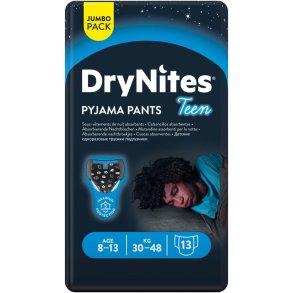B�rneble, bukseble, DryNites Pyjama Pants, 8-13 �r, med print, dreng, 30-48 kg