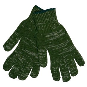 Tekstil handske, 10, gr�n, bomuld/polyester, uden dotter, med lycra elastik