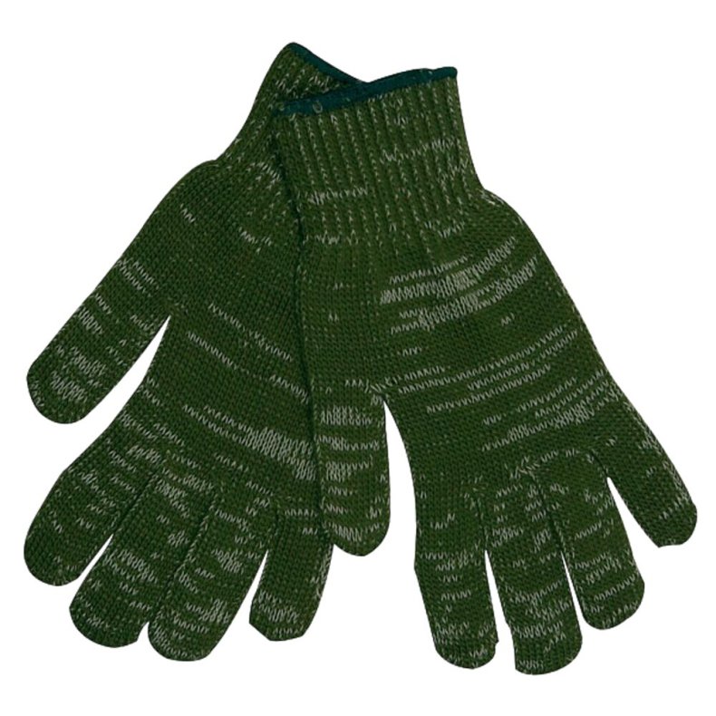 Tekstil handske, 10, gr�n, bomuld/polyester, uden dotter, med lycra elastik